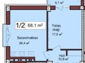 Satılır 2 otaqlı yeni tikili 68 m², Həzi Aslanov m., photo 3 from 6