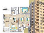 4 otaqlı yeni tikili - Nəsimi r. - 164 m²