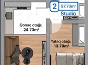 Satılır 2 otaqlı yeni tikili 58 m², photo 2 from 6