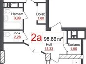 2-комн. новостройка - м. Элмляр Академиясы - 98.9 м²