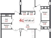 4-комн. новостройка - м. Элмляр Академиясы - 147.8 м²