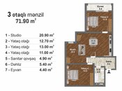 Продаётся 3-комн. новостройка 70 м², Абшеронcкий  р., photo 5 from 7