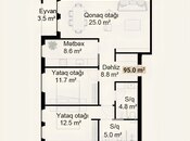 Satılır 3 otaqlı yeni tikili 95 m², photo 5 from 5