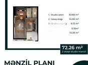 Satılır 2 otaqlı yeni tikili 72.3 m², Biləcəri q., photo 2 from 8