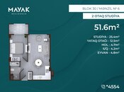 Satılır 2 otaqlı yeni tikili 51.6 m², Zığ q., photo 2 from 8