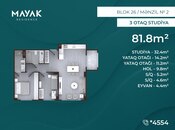 Satılır 3 otaqlı yeni tikili 81.8 m², Zığ q., photo 2 from 8