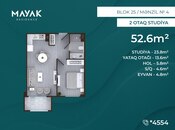 Satılır 2 otaqlı yeni tikili 52.6 m², Zığ q., photo 2 from 8