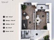 Продаётся 2-комн. новостройка 53.4 м², м. Улдуз, photo 3 from 8