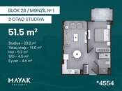 Satılır 2 otaqlı yeni tikili 51.5 m², Zığ q., photo 2 from 8