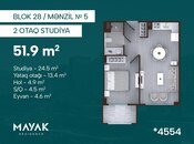 Satılır 2 otaqlı yeni tikili 51.9 m², Zığ q., photo 2 from 8