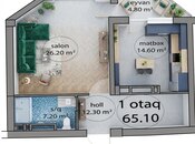 Satılır 1 otaqlı yeni tikili 65.1 m², İnşaatçılar m., photo 2 from 8