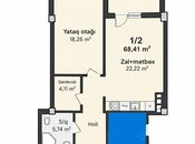 Satılır 1 otaqlı yeni tikili 68.4 m², Qara Qarayev m., photo 3 from 6