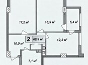 Satılır 2 otaqlı yeni tikili 70 m², Qara Qarayev m., photo 1 from 8
