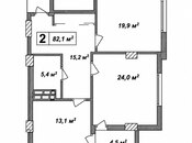 Продается 2-комн. новостройка 82 м², м. Кара Караев, photo 1 from 7